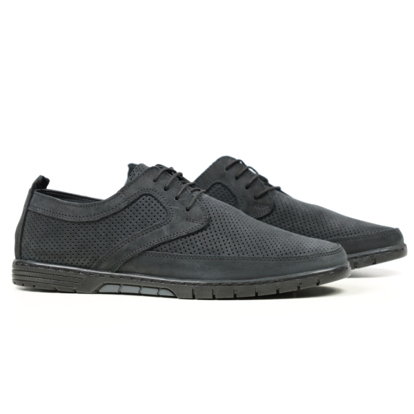 Мъжки ежедневни обувки от естествен набук черни 442