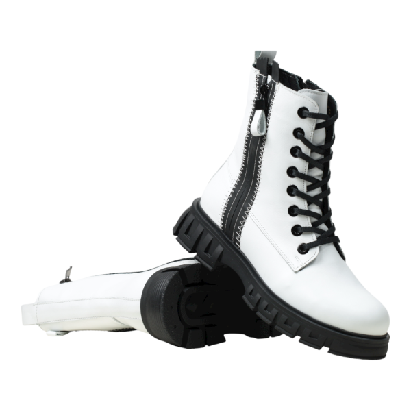 Дамски ежедневни боти от естествена кожа в бяло 21028 S