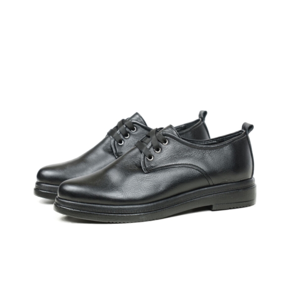 Дамски ежедневни обувки от естествена кожа черни 10-101-01