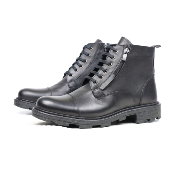 Мъжки ежедневни боти от естествена кожа черни 1244