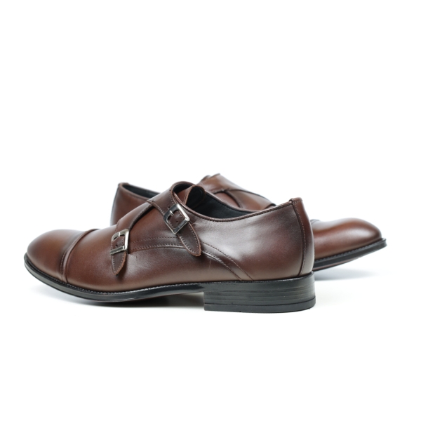 Мъжки елегантни обувки от естествена кожа тъмно кафяви 1204 Baerchi