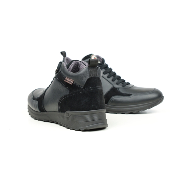 Мъжки ежедневни боти от естествена кожа черни 1051 Baerchi