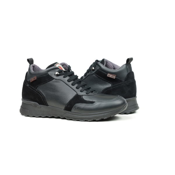 Мъжки ежедневни боти от естествена кожа черни 1051 Baerchi