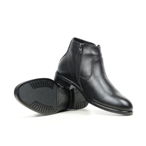 Мъжки елегантни боти от естествена кожа черни 12