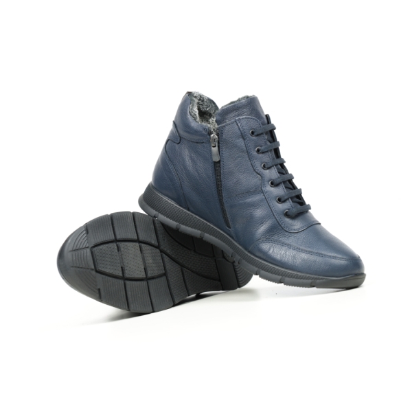 Мъжки ежедневни боти от естествена кожа тъмно сини 262-32-27