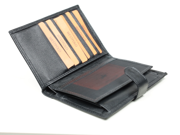 Мъжки кожен портфейл черен 711P