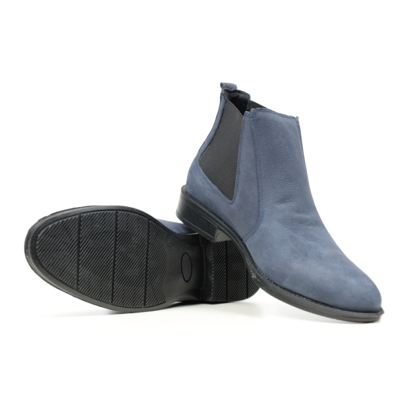 Мъжки елегантни боти от естествен набук тъмно сини 032