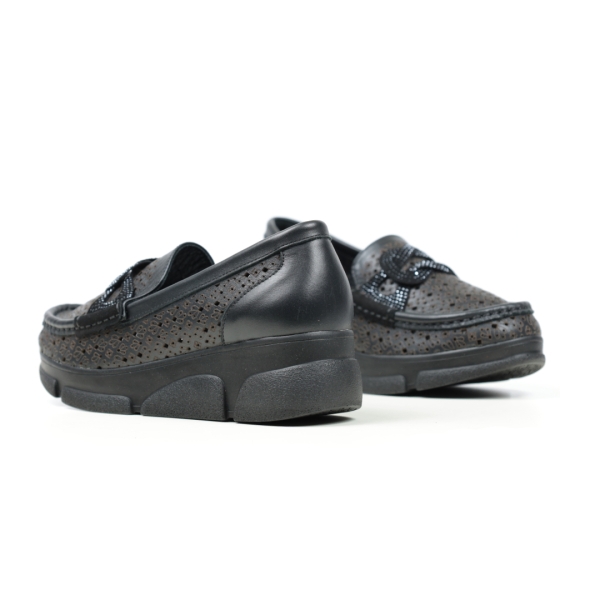 Дамски ежедневни обувки от естествена кожа черни 404-101-21