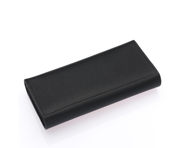 Дамски кожен портфейл черен 443