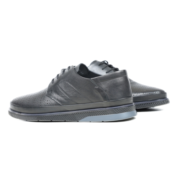 Мъжки ежедневни обувки от естествена кожа черни D-705