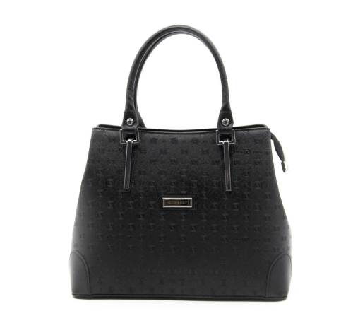 Дамска елегантна чанта черна 667 M158 Fashion Silver&Polo