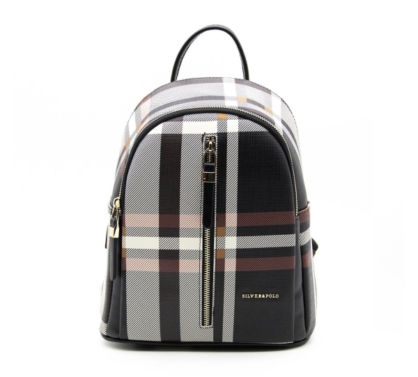 Дамска раница в тъмно синьо бяло и червено 901 M131 Ekose  Silver&Polo