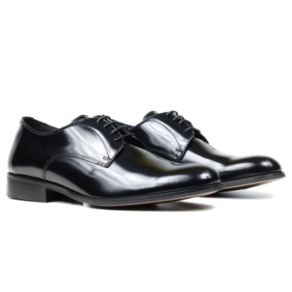 Мъжки елегантни обувки от естествена кожа черни 4930 Baerchi