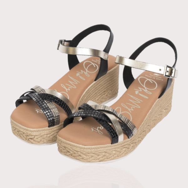 Дамски ежедневни сандали от естествена кожа черни 5218 Oh my sandals