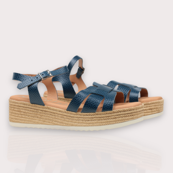 Дамски ежедневни сандали от естествена кожа в синьо 5209 Oh my sandals