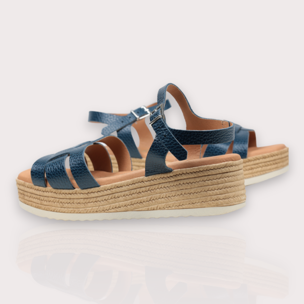 Дамски ежедневни сандали от естествена кожа в синьо 5209 Oh my sandals