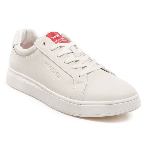 Мъжки кецове в бяло от естествена кожа LC 702-10 Lee Cooper