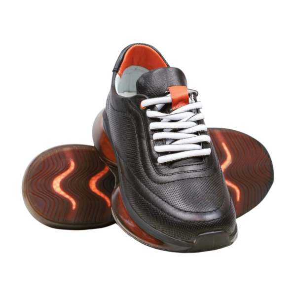 Дамски спортни обувки от естествена кожа черни 2121