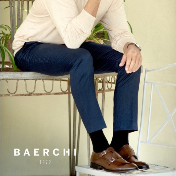 Мъжки елегантни обувки от естествена кожа тъмно кафяви 1204 Baerchi