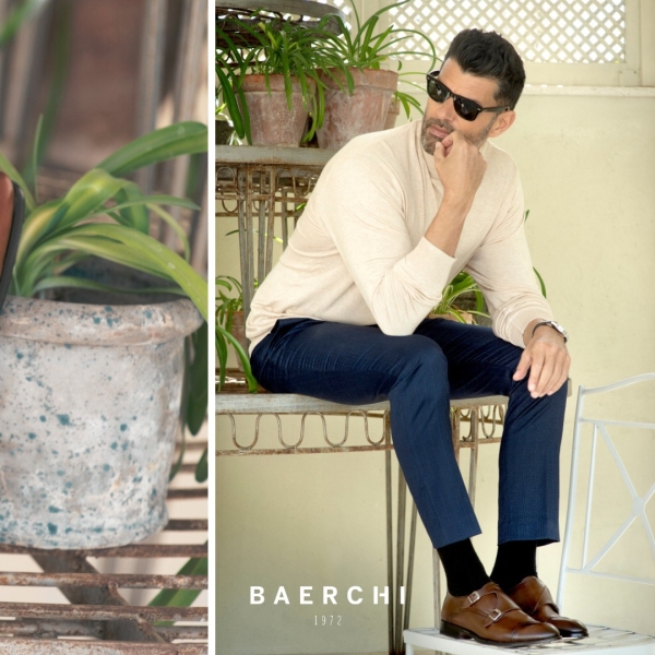 Мъжки елегантни обувки от естествена кожа тъмно кафяви 1204 Baerchi