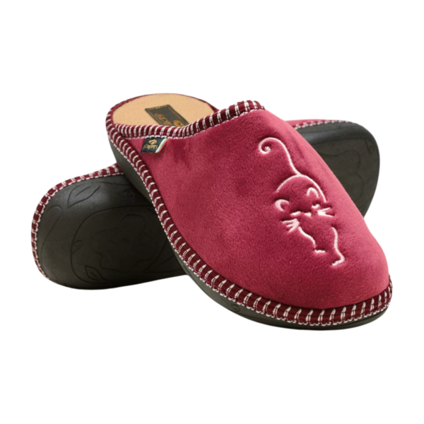 Дамски домашни пантофи бордо 2105