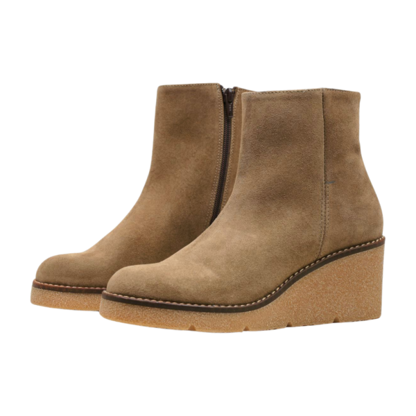 Дамски ежедневни боти от естествен велур тауп 6103L H-49193L Patricia Miller