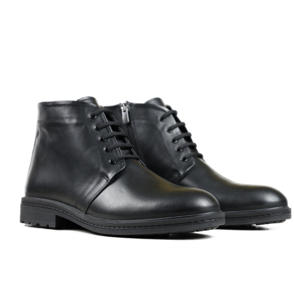 Мъжки ежедневни боти от естествена кожа черни 2161-MFL