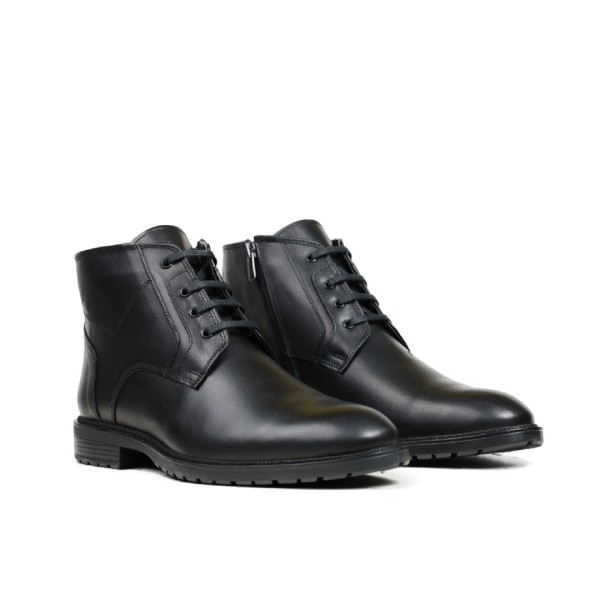 Мъжки ежедневни боти от естествена кожа черни D-91