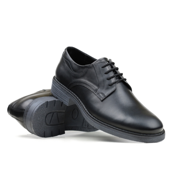 Мъжки елегантни обувки от естествена кожа черни 44-VNX