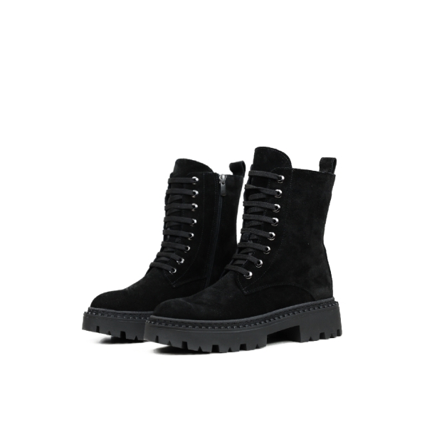 Дамски ежедневни боти от естествен велур черни 1109-02