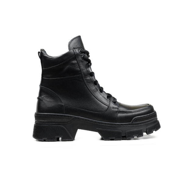 Дамски ежедневни боти от естествена кожа черни 05-01