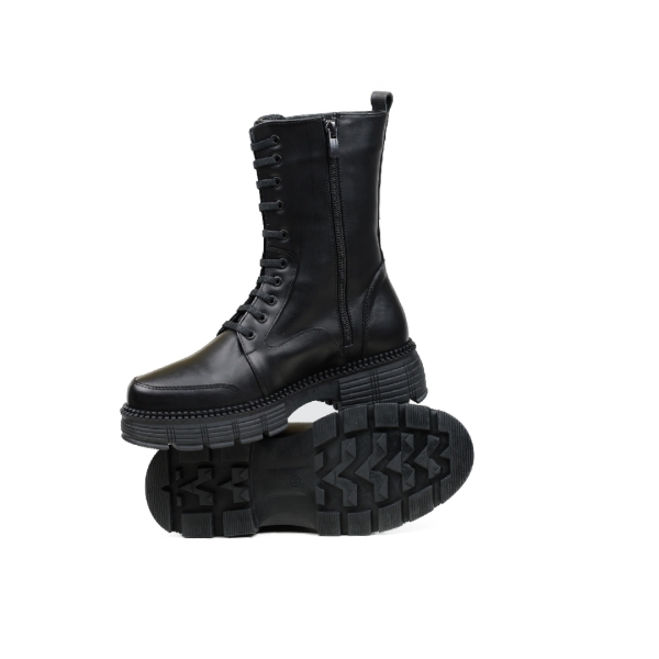 Дамски ежедневни боти от естествена кожа черни 404-21-46