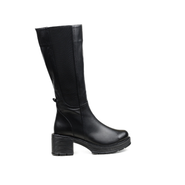 Дамски ежедневни ботуши от естествена кожа черни 7300