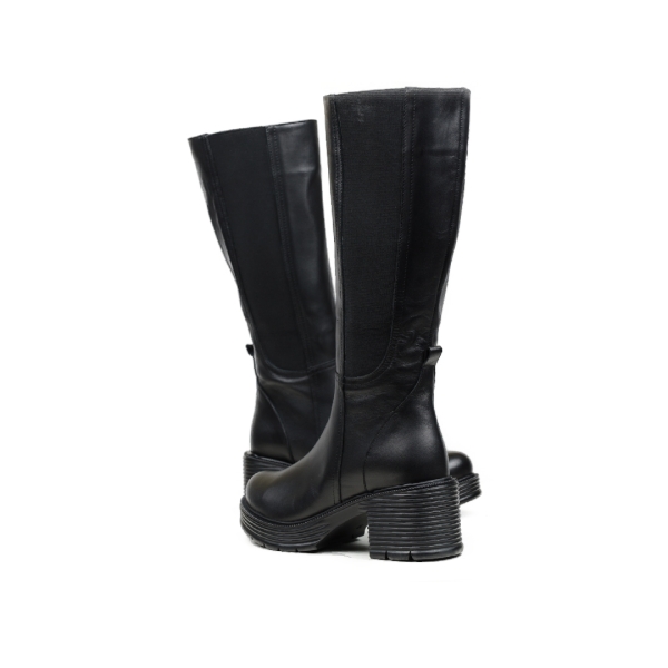 Дамски ежедневни ботуши от естествена кожа черни 7300