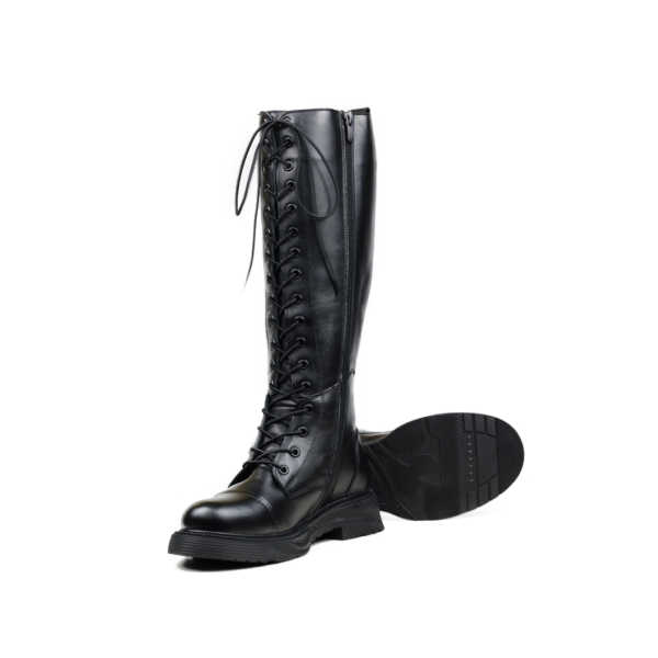 Дамски ежедневни ботуши от естествена кожа черни 386-01-2276