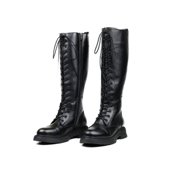 Дамски ежедневни ботуши от естествена кожа черни 386-01-2276