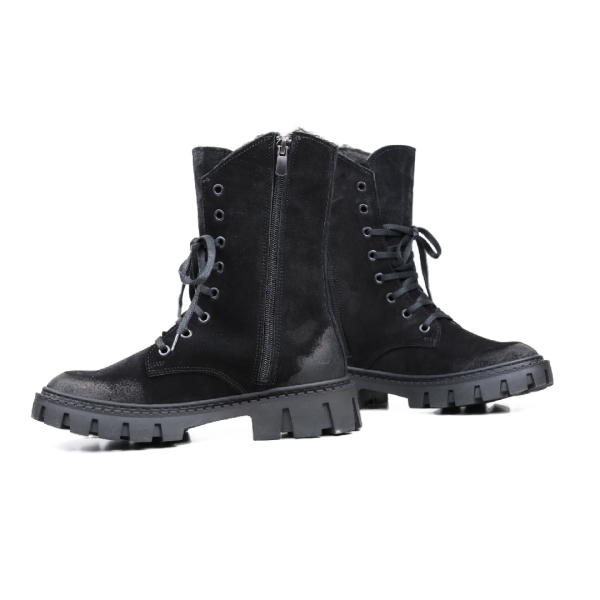 Дамски ежедневни боти от естествен велур черни 2335/2036