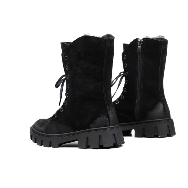 Дамски ежедневни боти от естествен велур черни 2335/2036