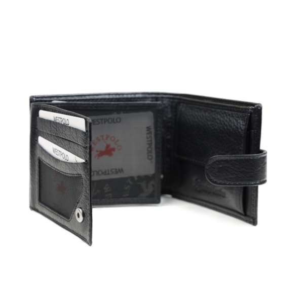 Мъжки кожен портфейл черен 63Р