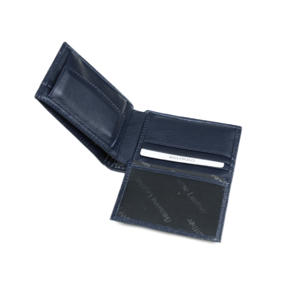 Мъжки кожен портфейл тъмно син 242