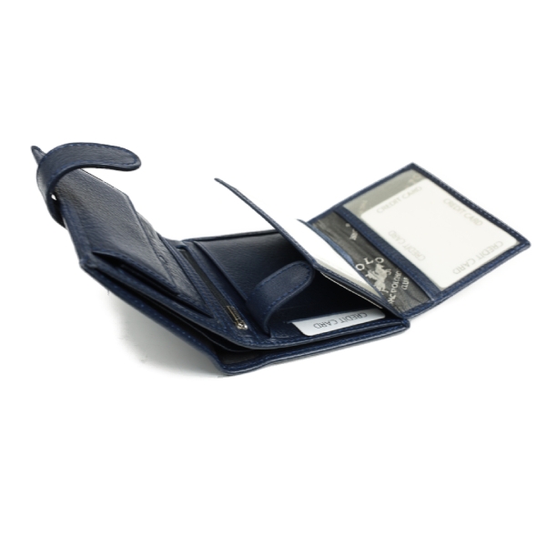 Мъжки кожен портфейл тъмно син 02Р