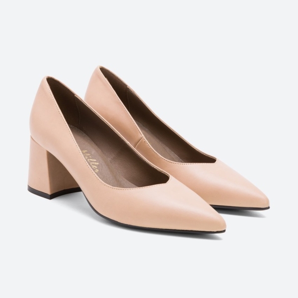 Дамски елегантни обувки от естествена кожа бежови 5136F H-1027 Patricia Miller