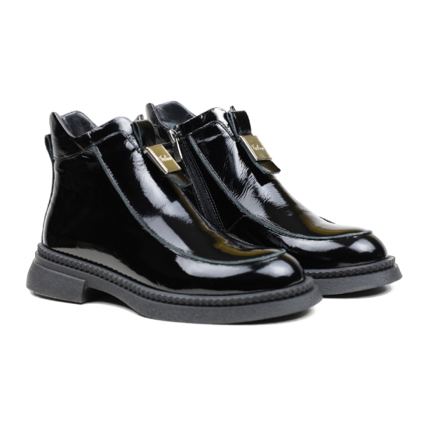 Дамски ежедневни боти от естествен лак черни 1608-30