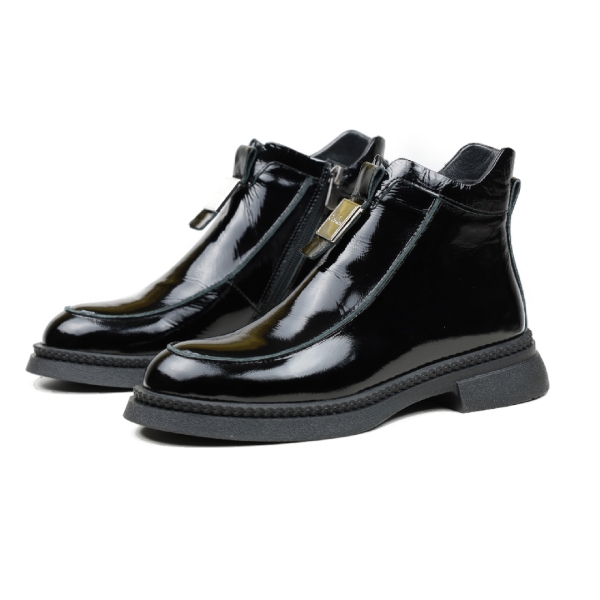 Дамски ежедневни боти от естествен лак черни 1608-30