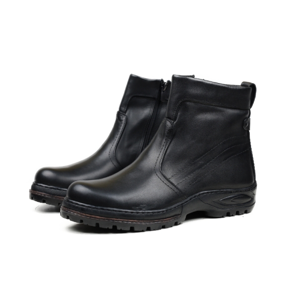 Мъжки ежедневни боти от естествена кожа черни 5102