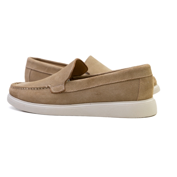 Мъжки ежедневни мокасини от естествен велур бежови 64 Liso Pastorret