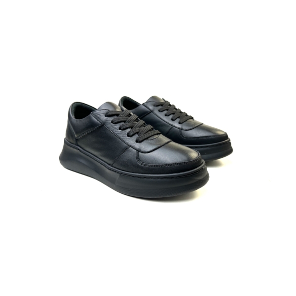 Дамски спортни обувки от естествена кожа черни 2603