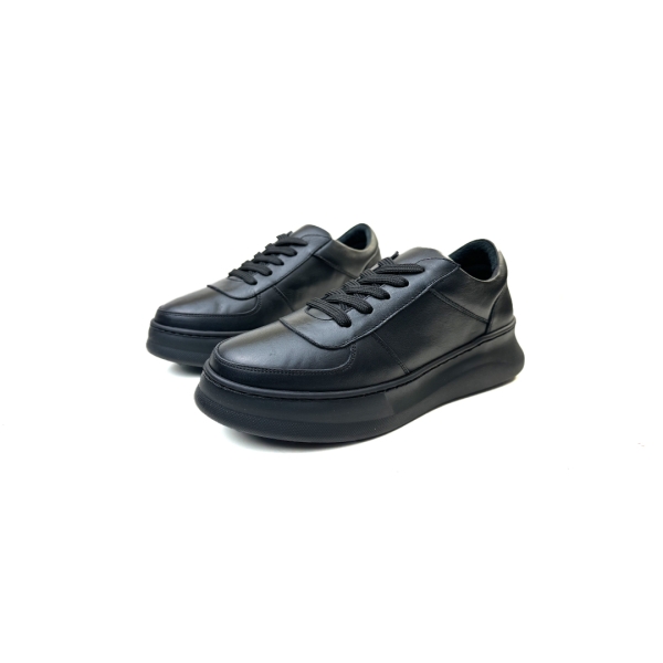 Дамски спортни обувки от естествена кожа черни 2603