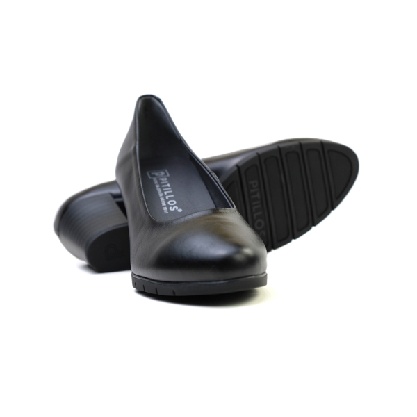 Дамски елегантни обувки от естествена кожа черни 100 Pitillos