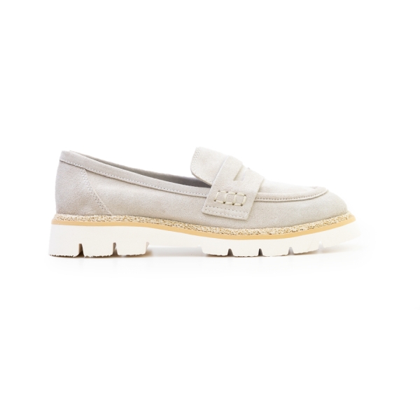 Дамски мокасини от естествен велур бежови 152-352 Angelina Ricci